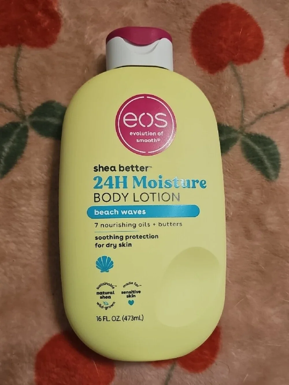 eos Yellow and Pink 24H Moisture Body Lotion - Beach Waves